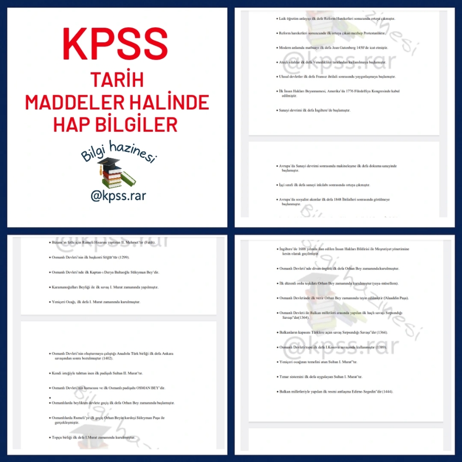KPSS | Tarih Hap Bilgiler