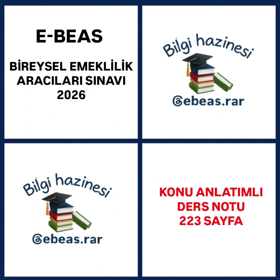 e-BEAS | Ders Notu | Bireysel Emeklilik Aracıları Sınavı 